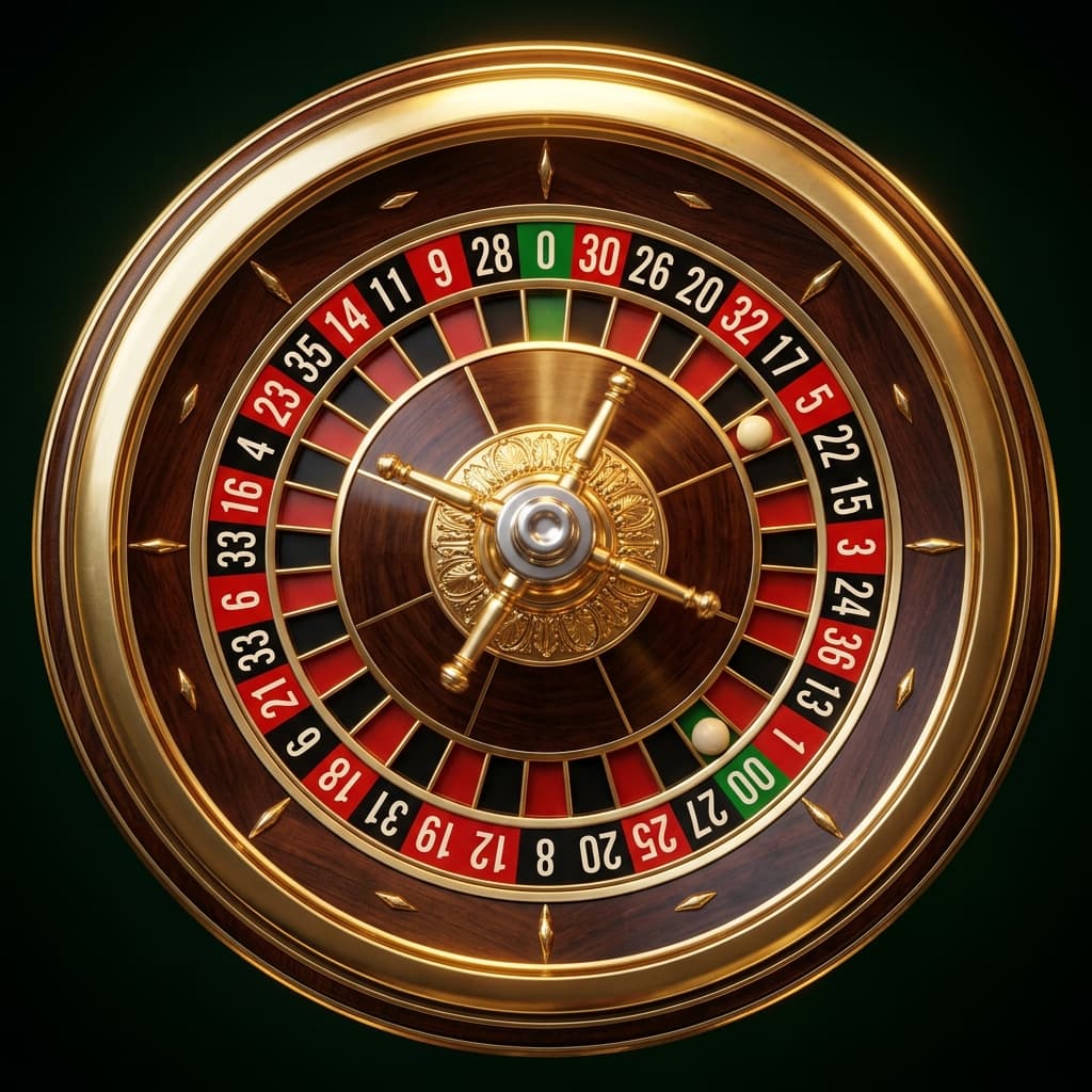 Premium casino roulette wheel — American and European modes available